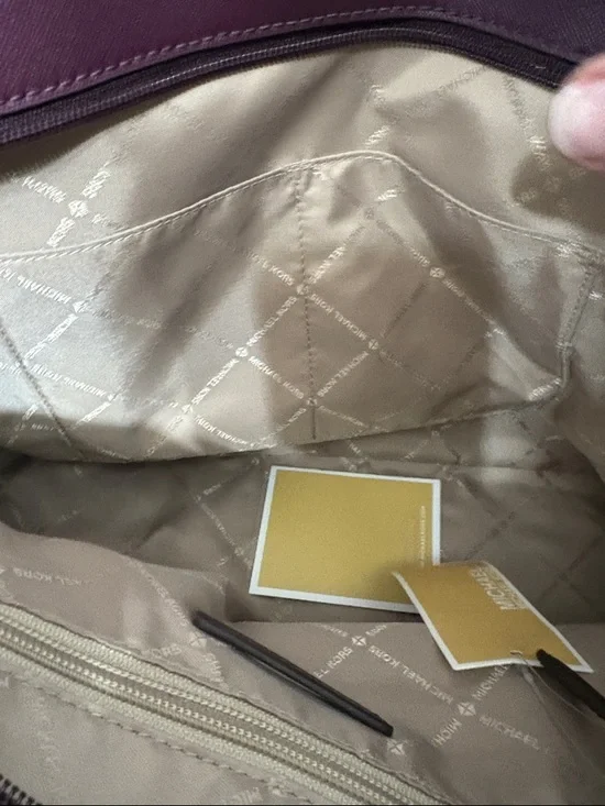 Michael Kors Deep Plum Saffiano Tote with Matching Wristlet - Picture 12 of 13